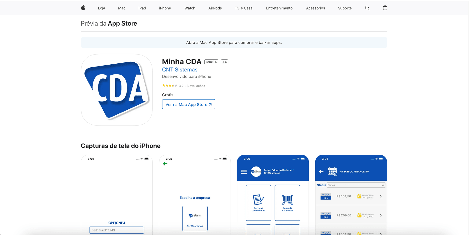 Aplicativo Mobile para Apple